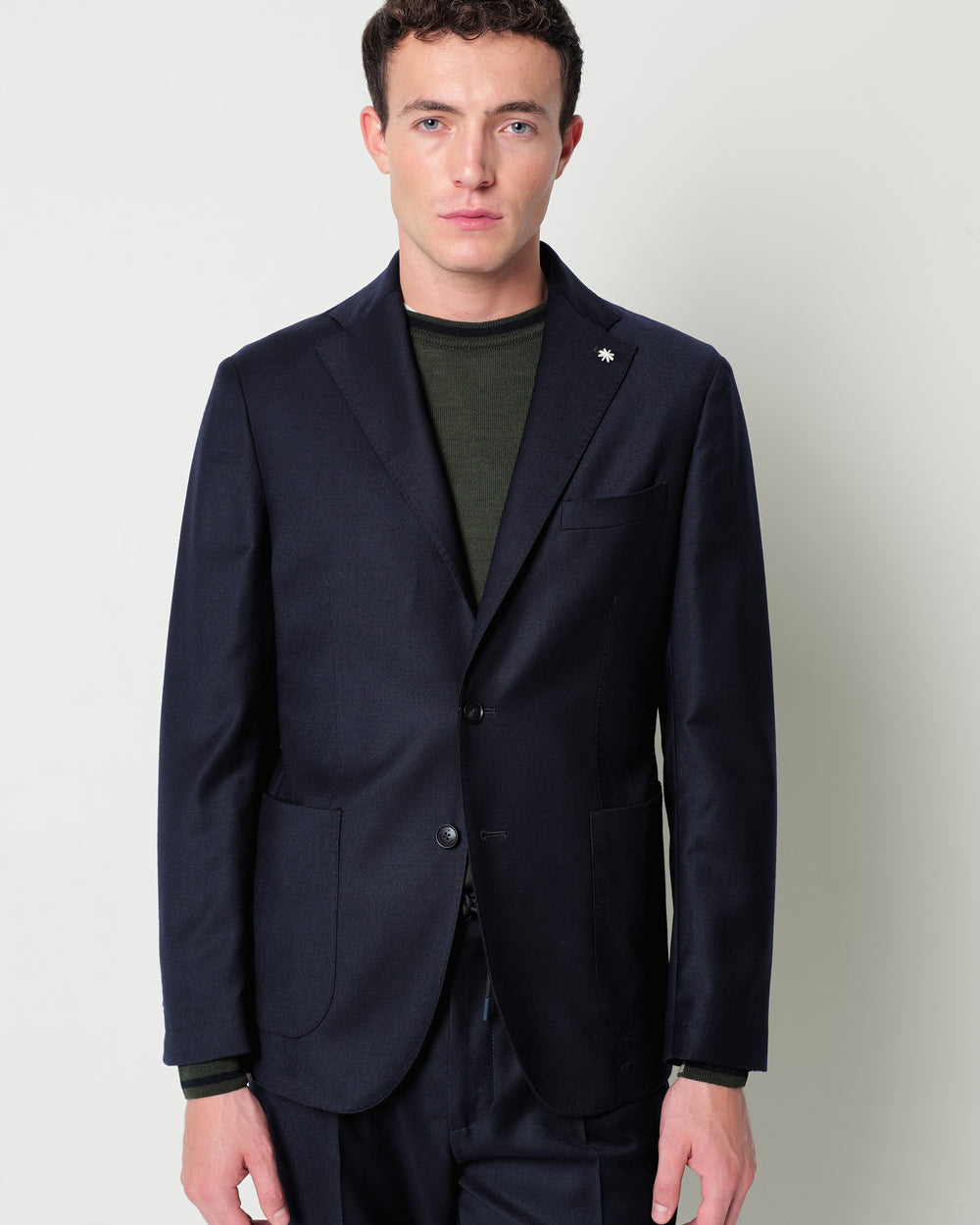 nuvola stretch wool flannel blazer