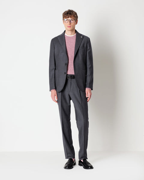 gray nuvola stretch wool flannel blazer