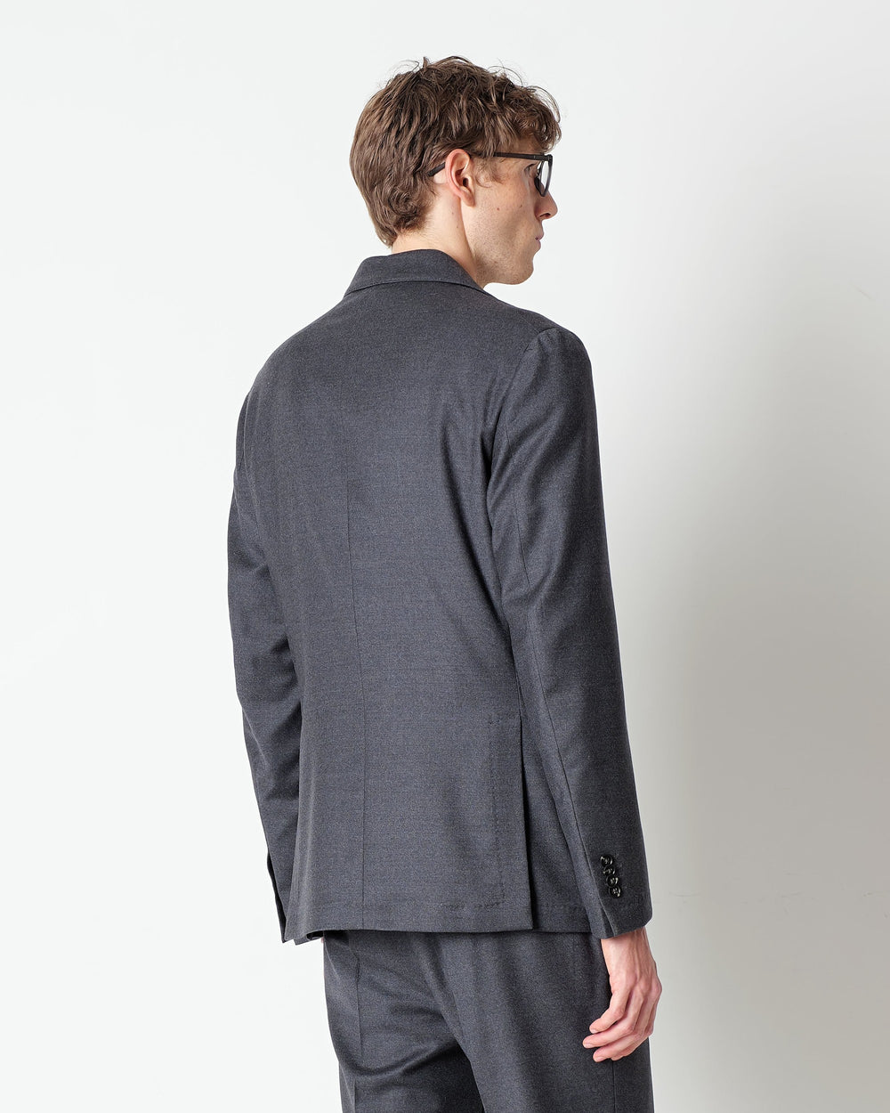gray nuvola stretch wool flannel blazer