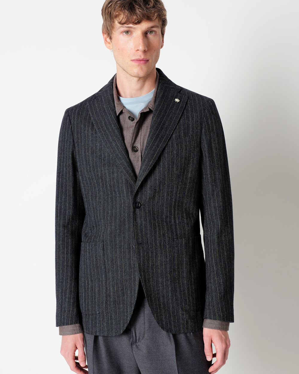 blue nuvola pinstripe blazer in a cotton wool blend