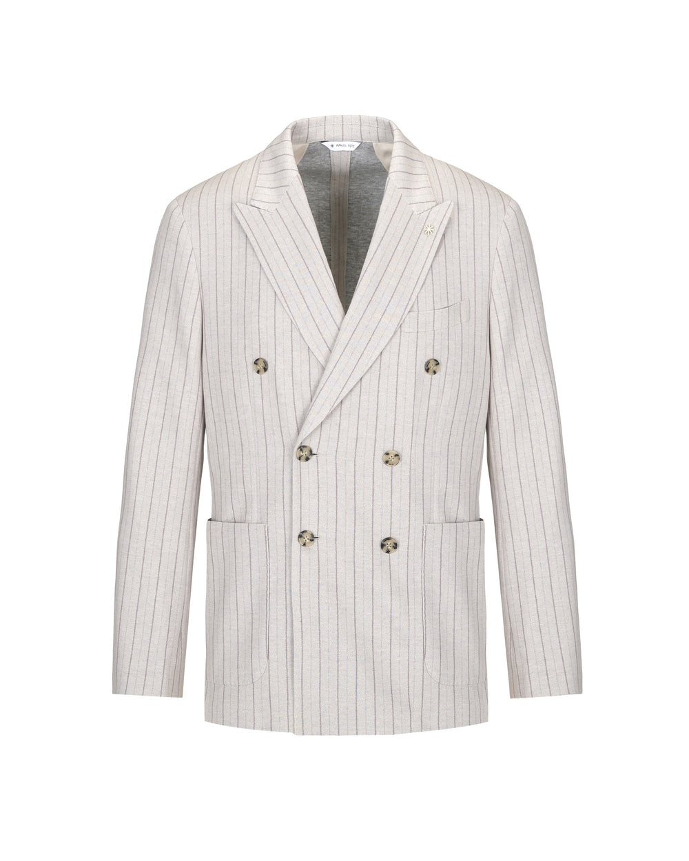 double breasted regimental jersey blazer in a cotton blend
