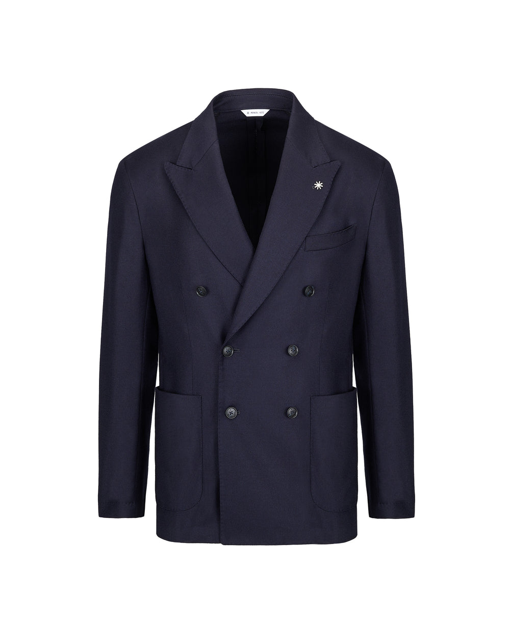 nuvola double breasted stretch wool flannel blazer