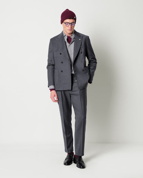 nuvola double breasted stretch wool flannel blazer