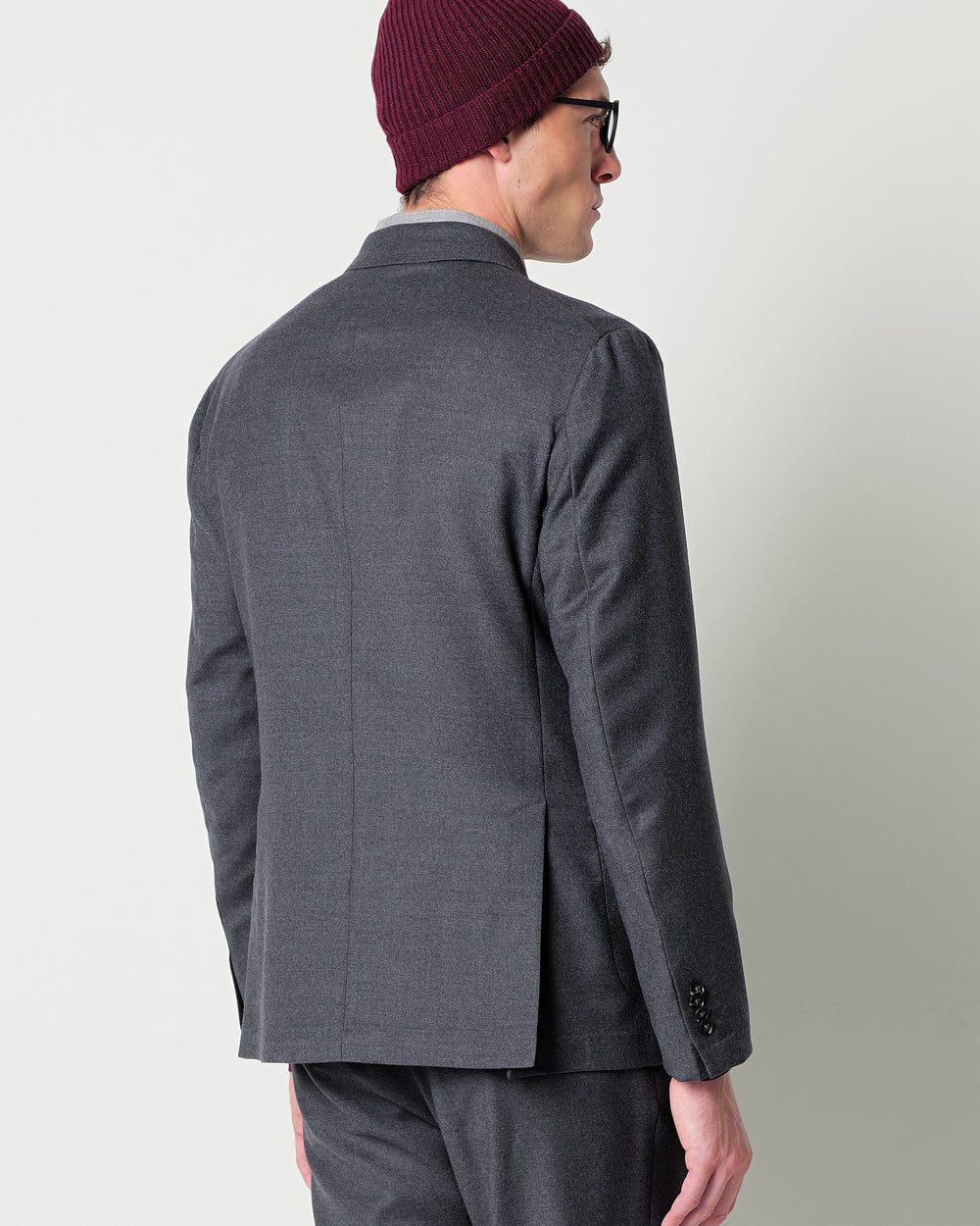 nuvola double breasted stretch wool flannel blazer