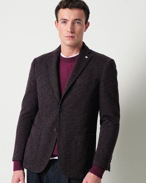 micro patterned jersey blazer in a cotton blend