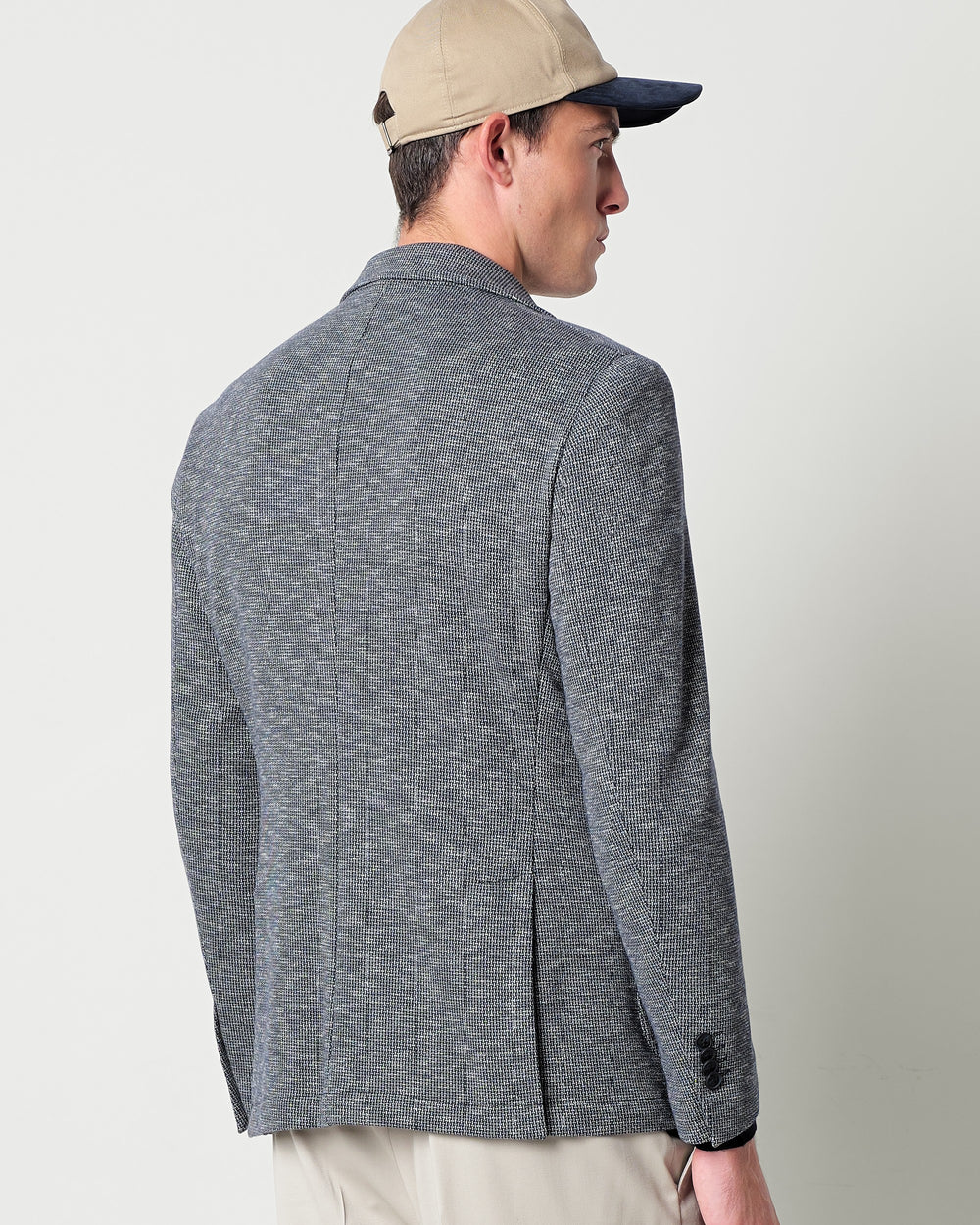 micro patterned jersey blazer in a cotton blend