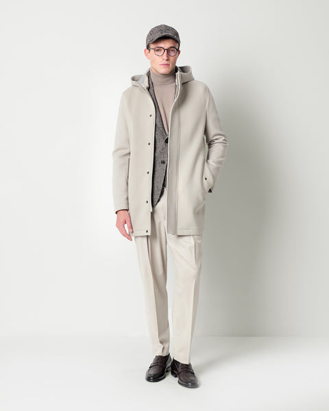 stretch twill jersey parka