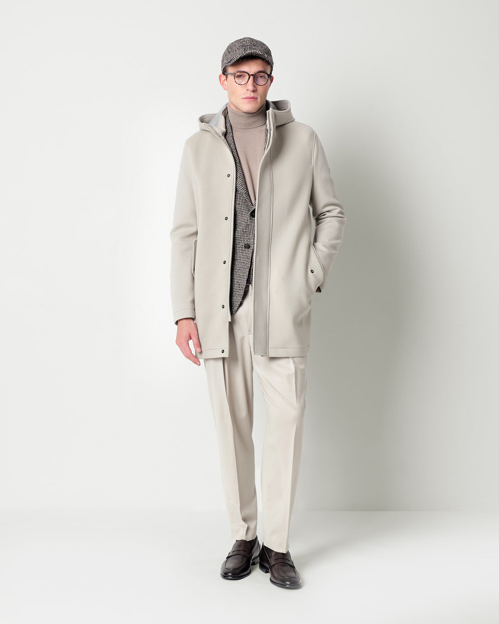 stretch twill jersey parka