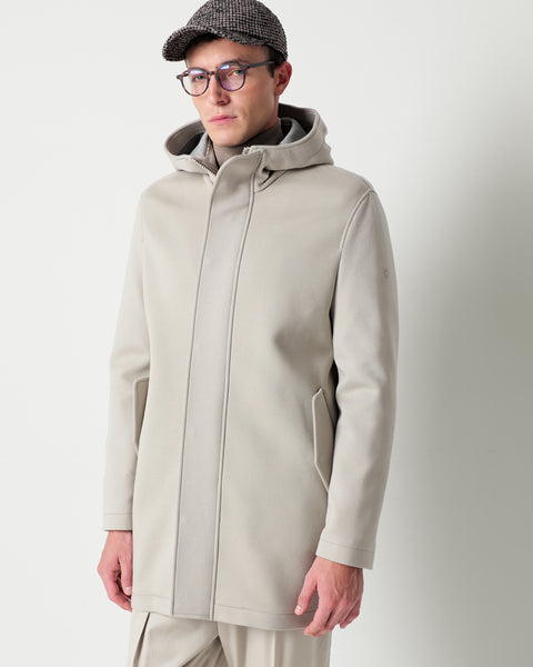 stretch twill jersey parka