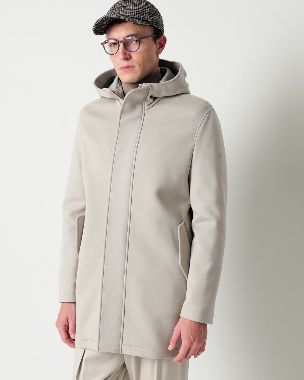 stretch twill jersey parka