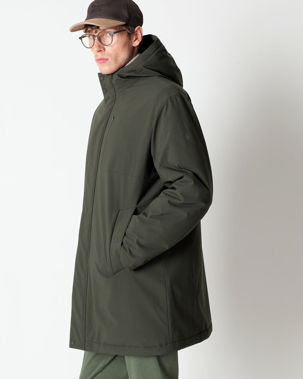 green technical parka