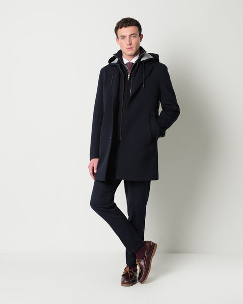 twill jersey coat with hood