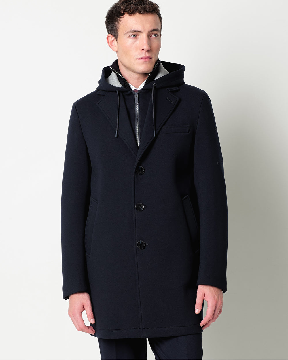 twill jersey coat with hood
