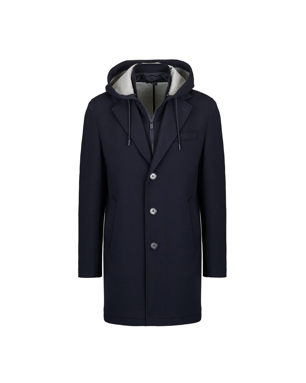 twill jersey coat with hood