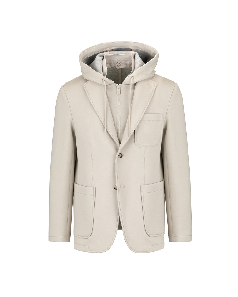 twill jersey hooded blazer