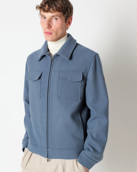 light blue wool blend jacket