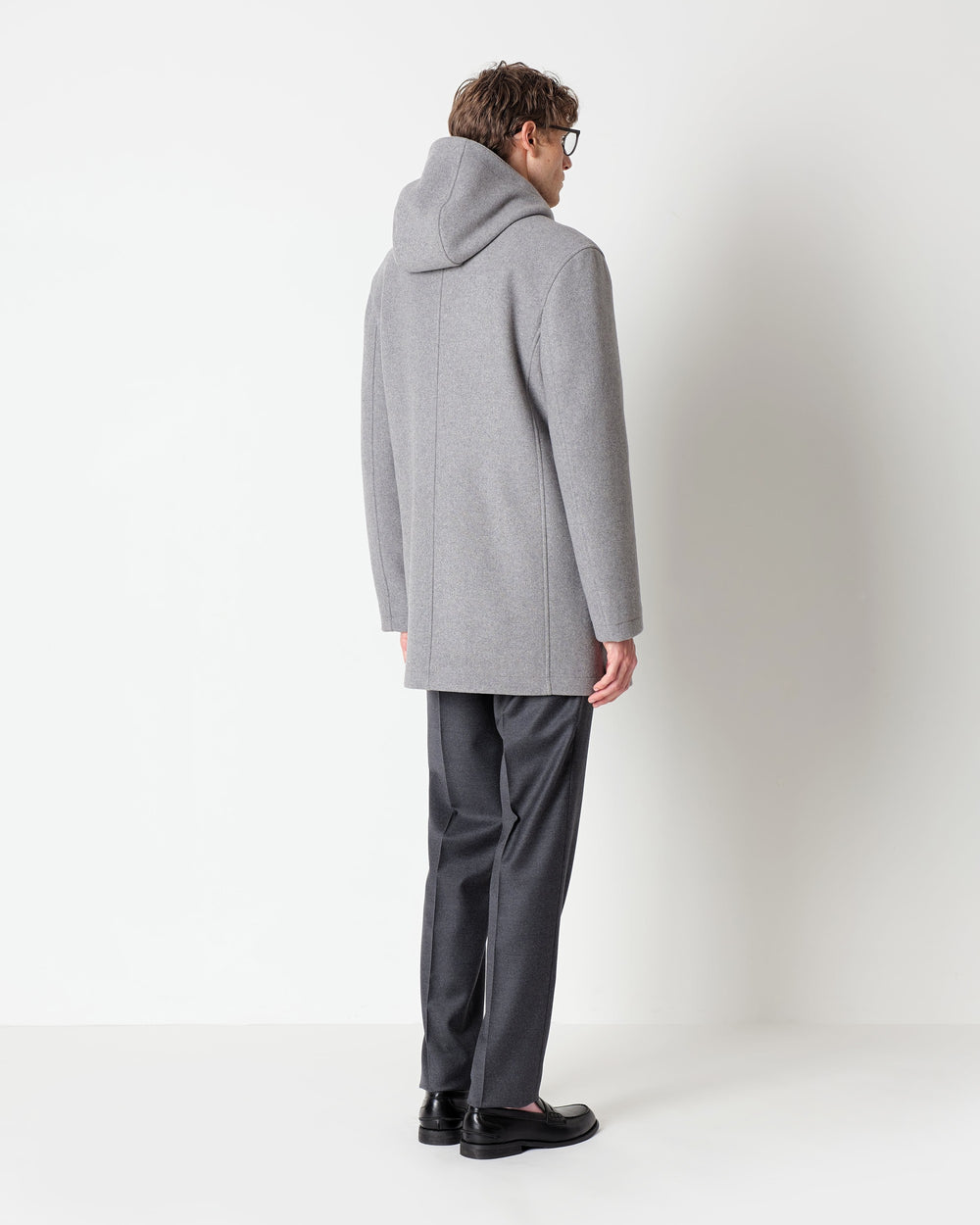 gray wool blend parka