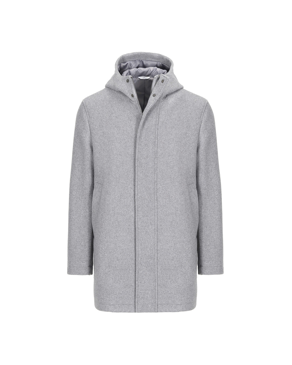 gray wool blend parka