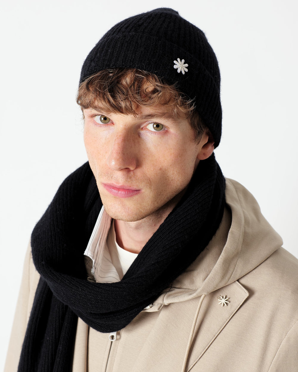 black english rib cashmere blend cap