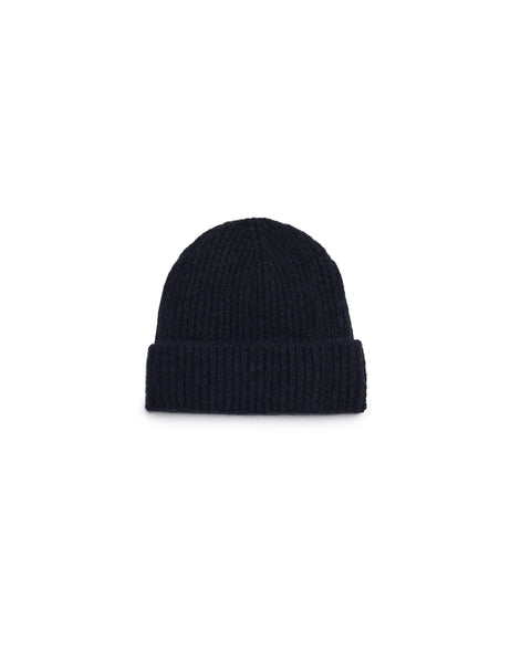 blue english rib wool blend cap