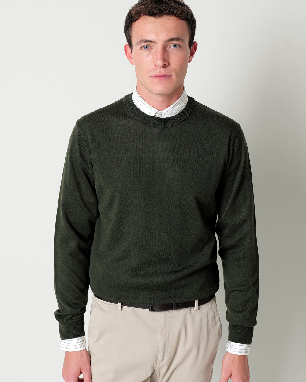 wool blend crew neck jumper