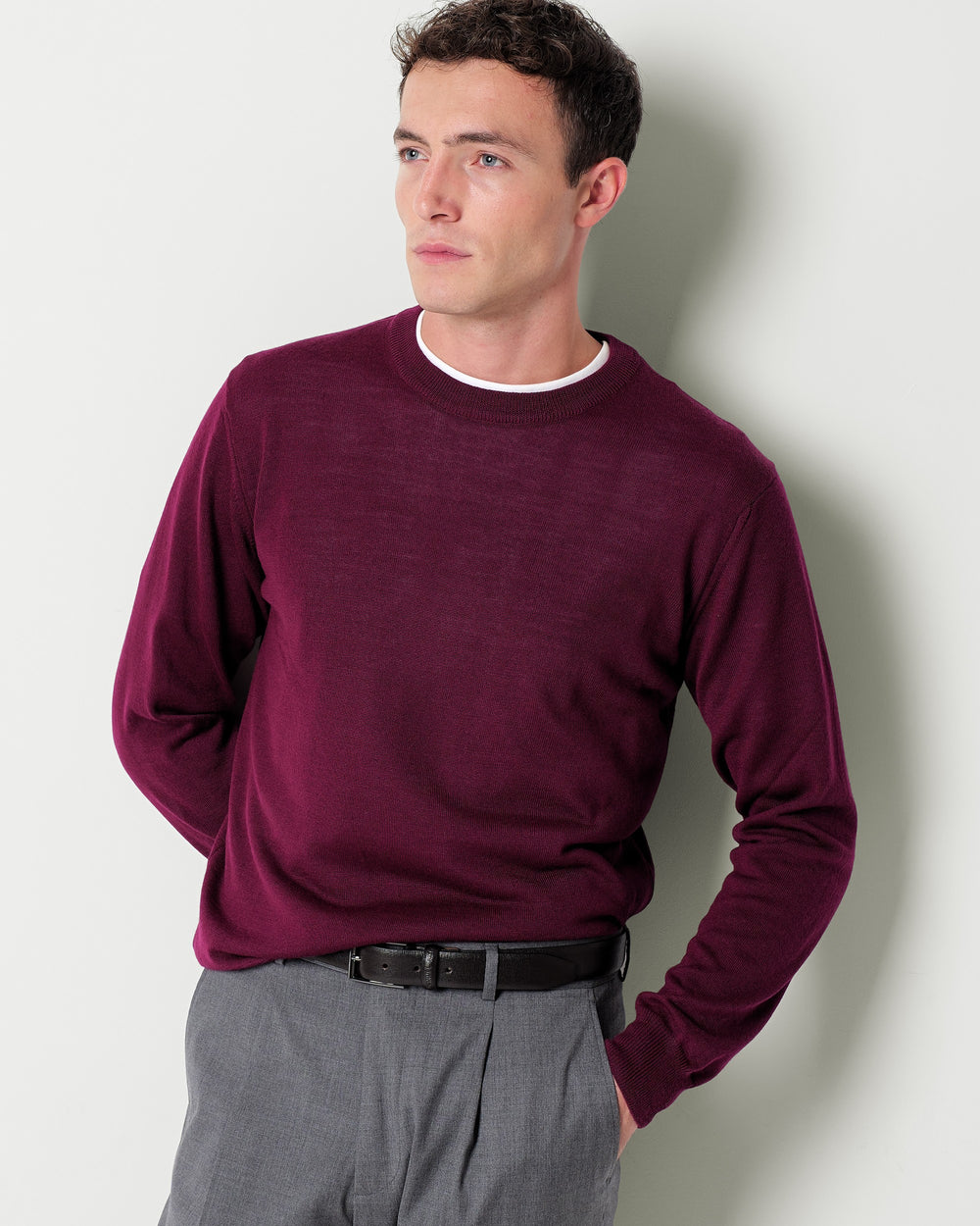 wool blend crew neck jumper