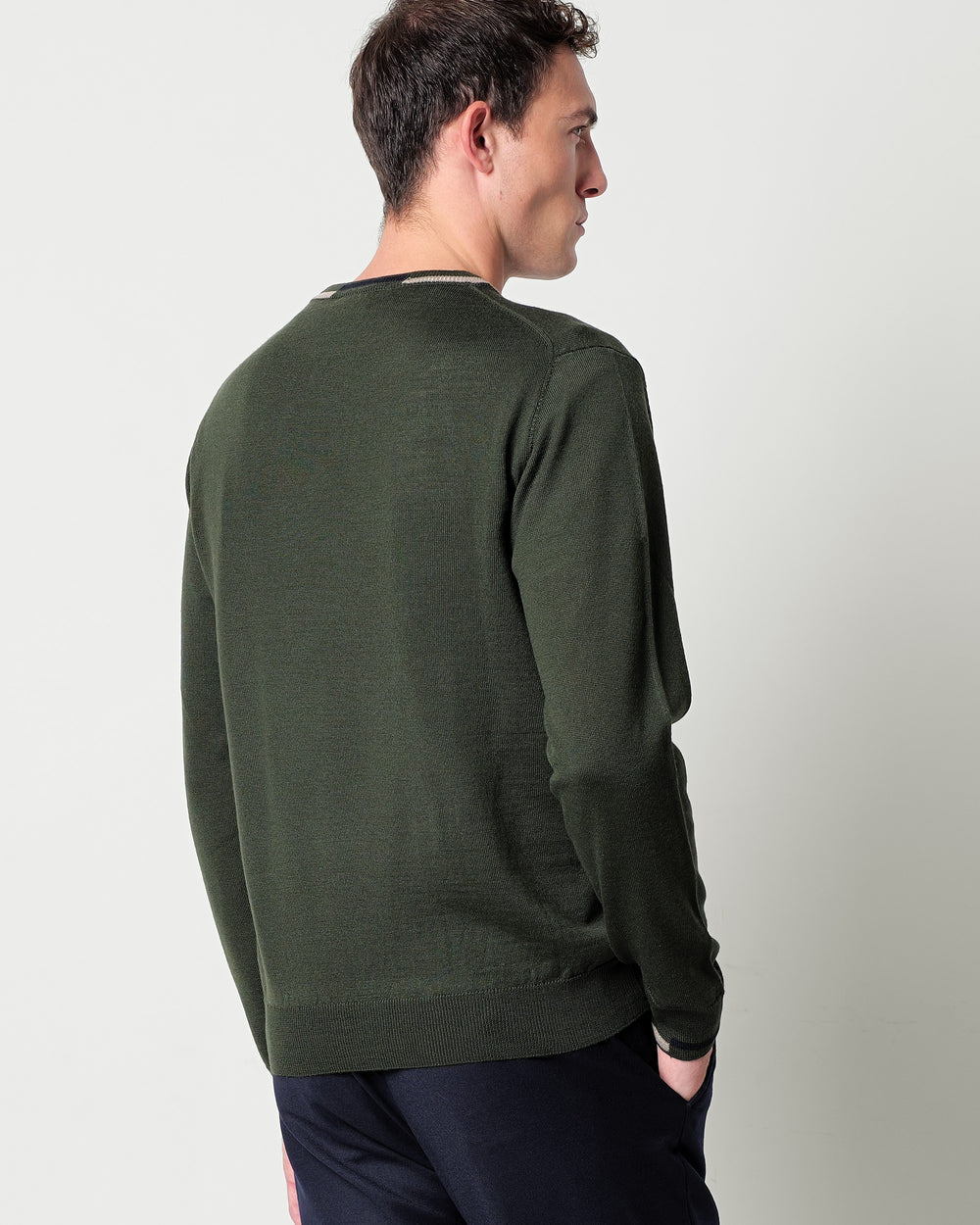 wool blend sweater with contrasts