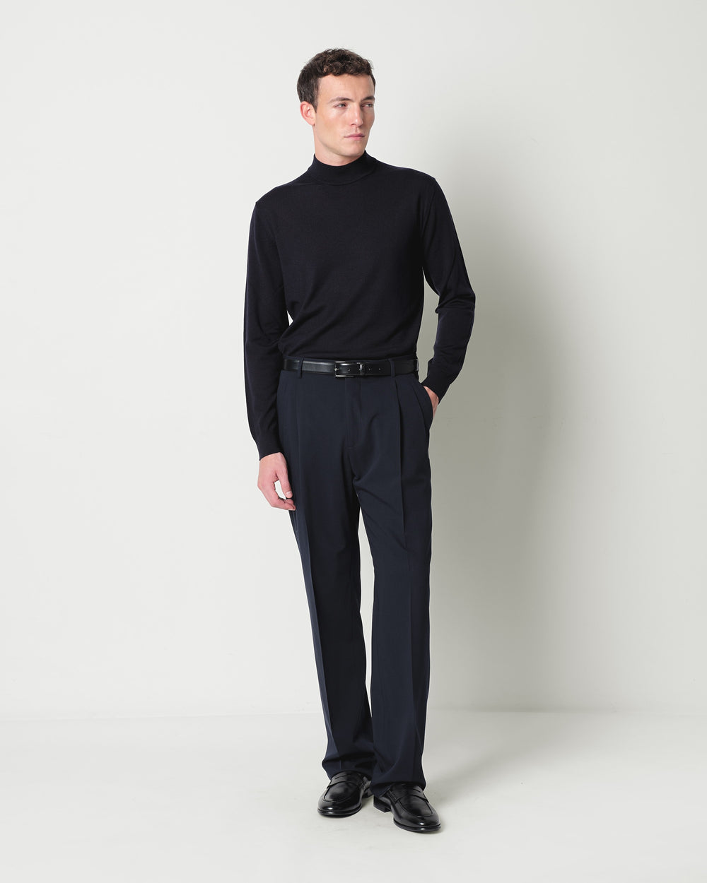pure wool mock neck