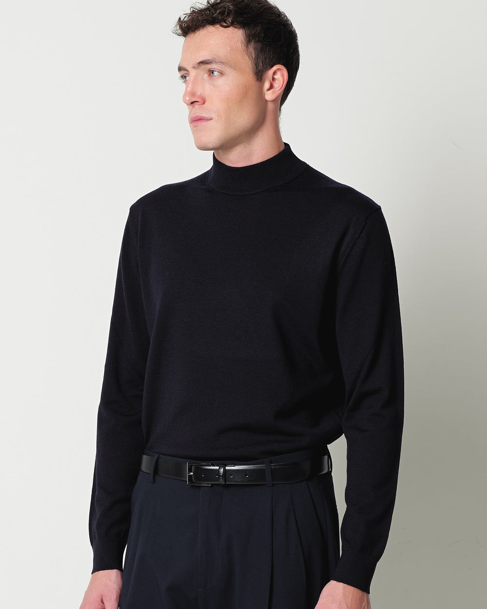 pure wool mock neck