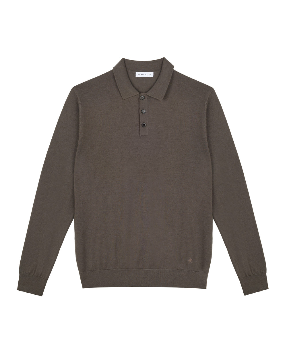 pure wool long sleeved polo shirt