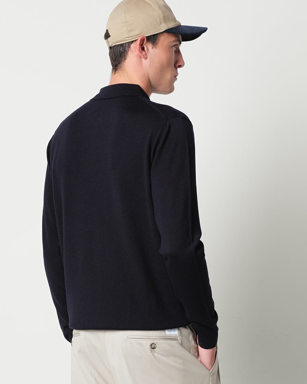 pure wool long sleeved polo shirt