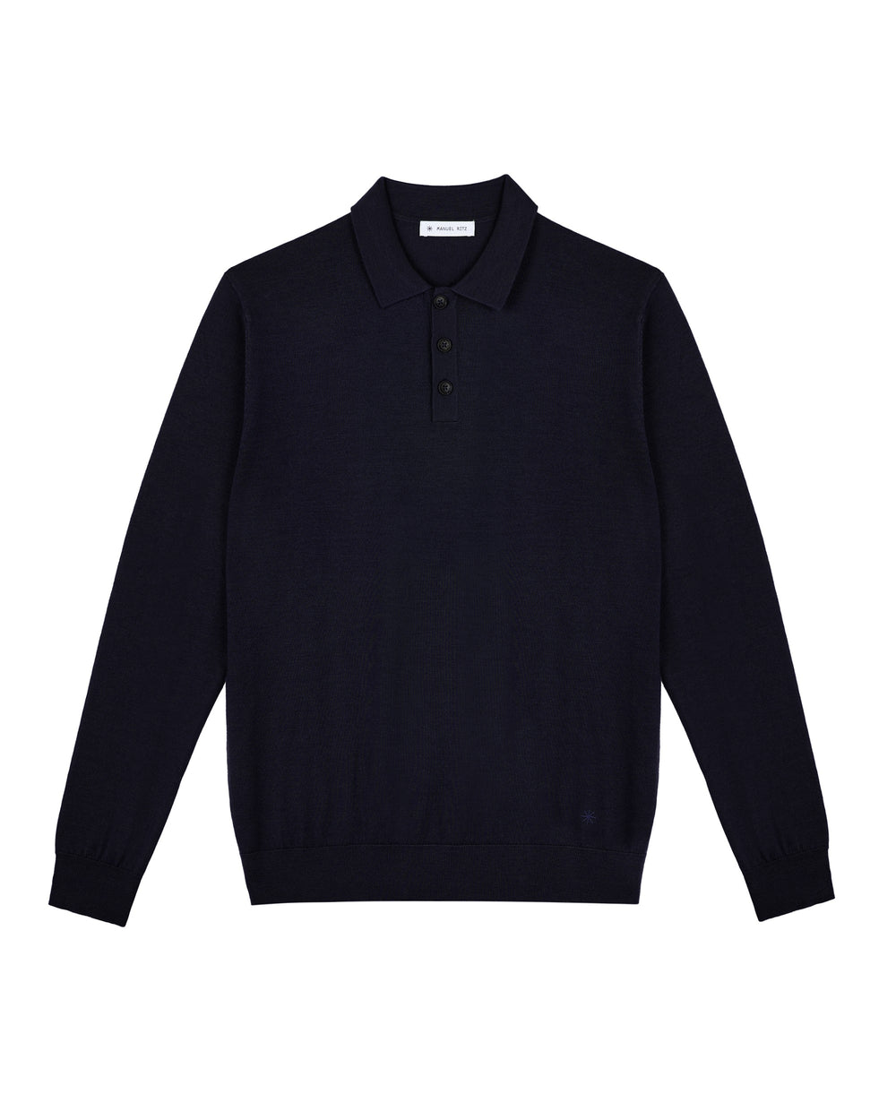 pure wool long sleeved polo shirt