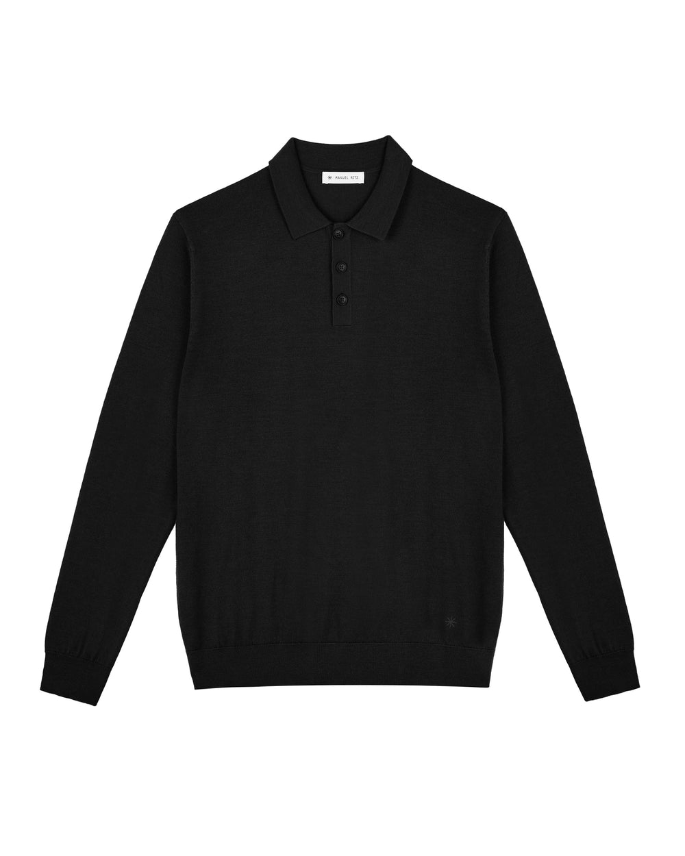 pure wool long sleeved polo shirt