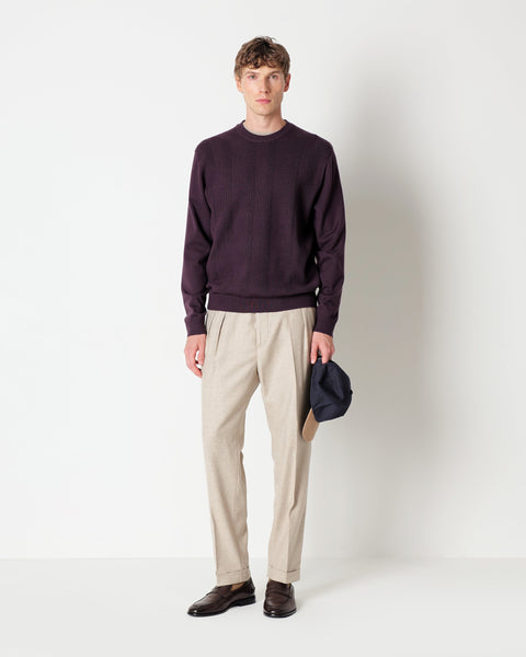 violet regimental wool blend jumper