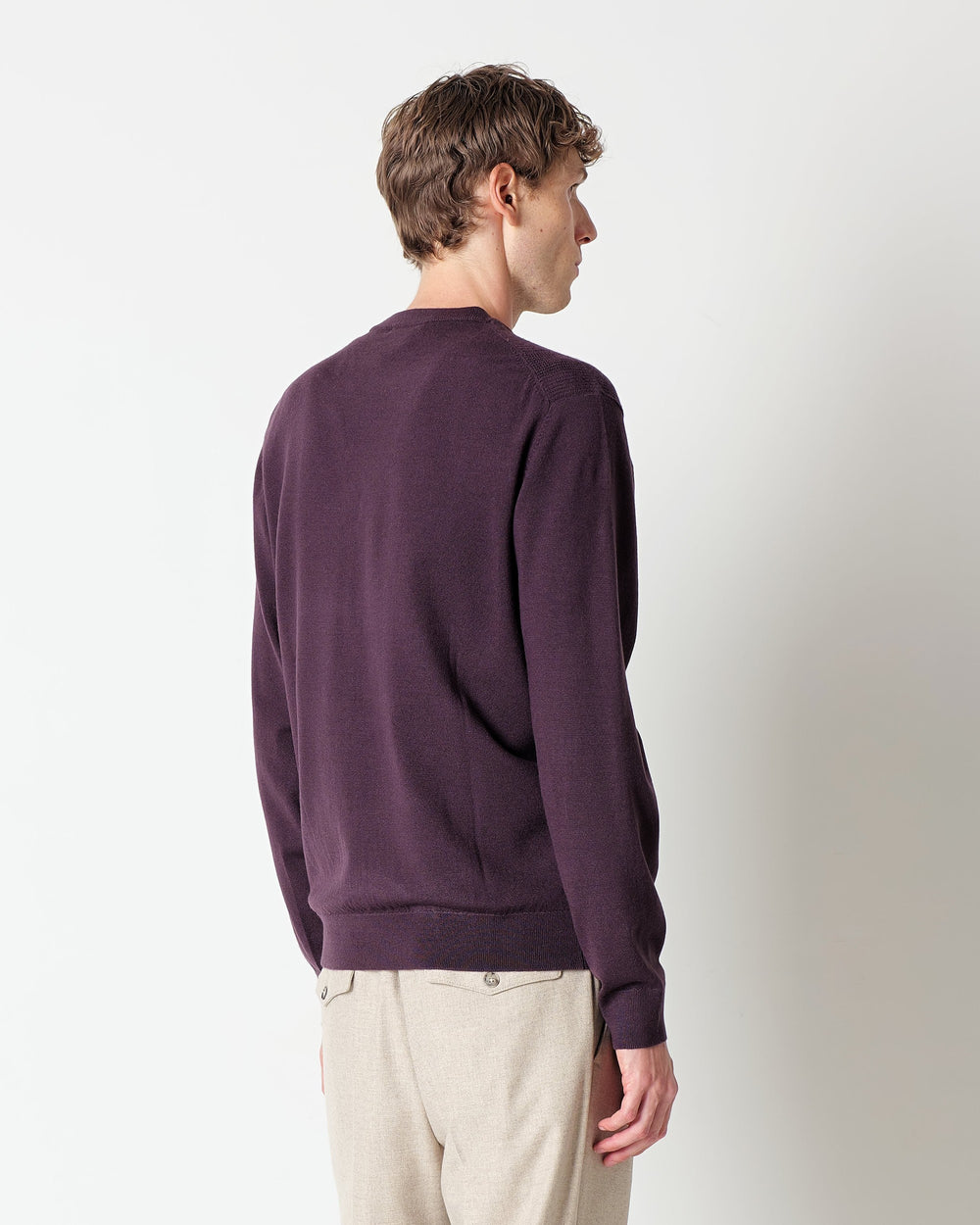 violet regimental wool blend jumper