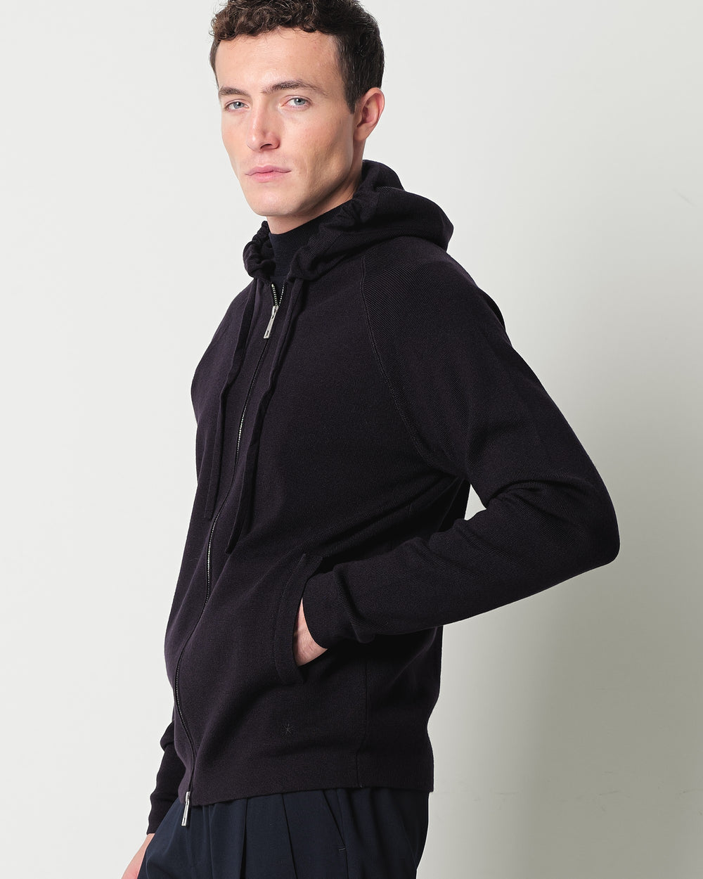 wool blend hooded jumper