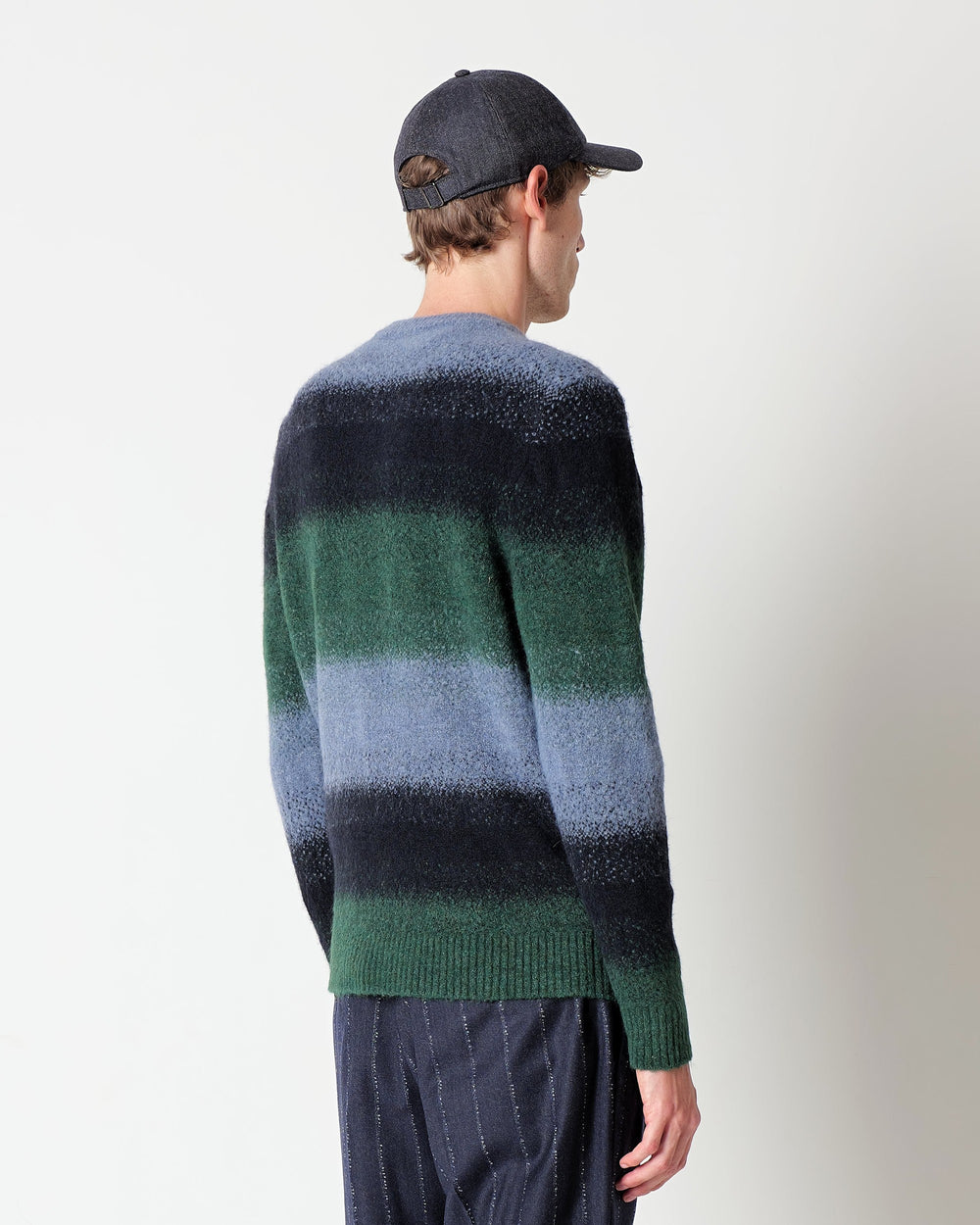 green stretch wool blend degrade` knit