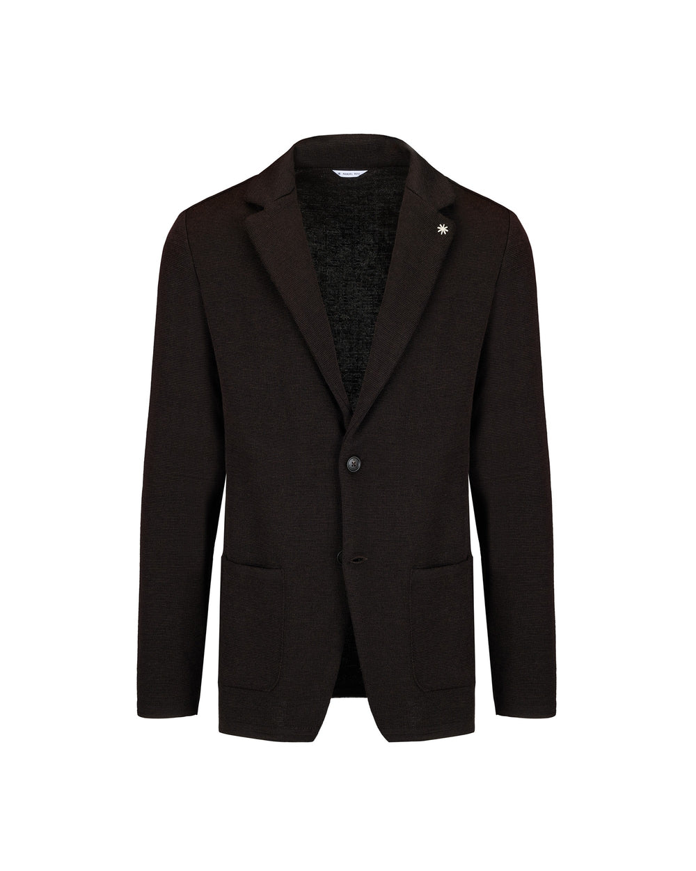 brown wool blend knitted blazer