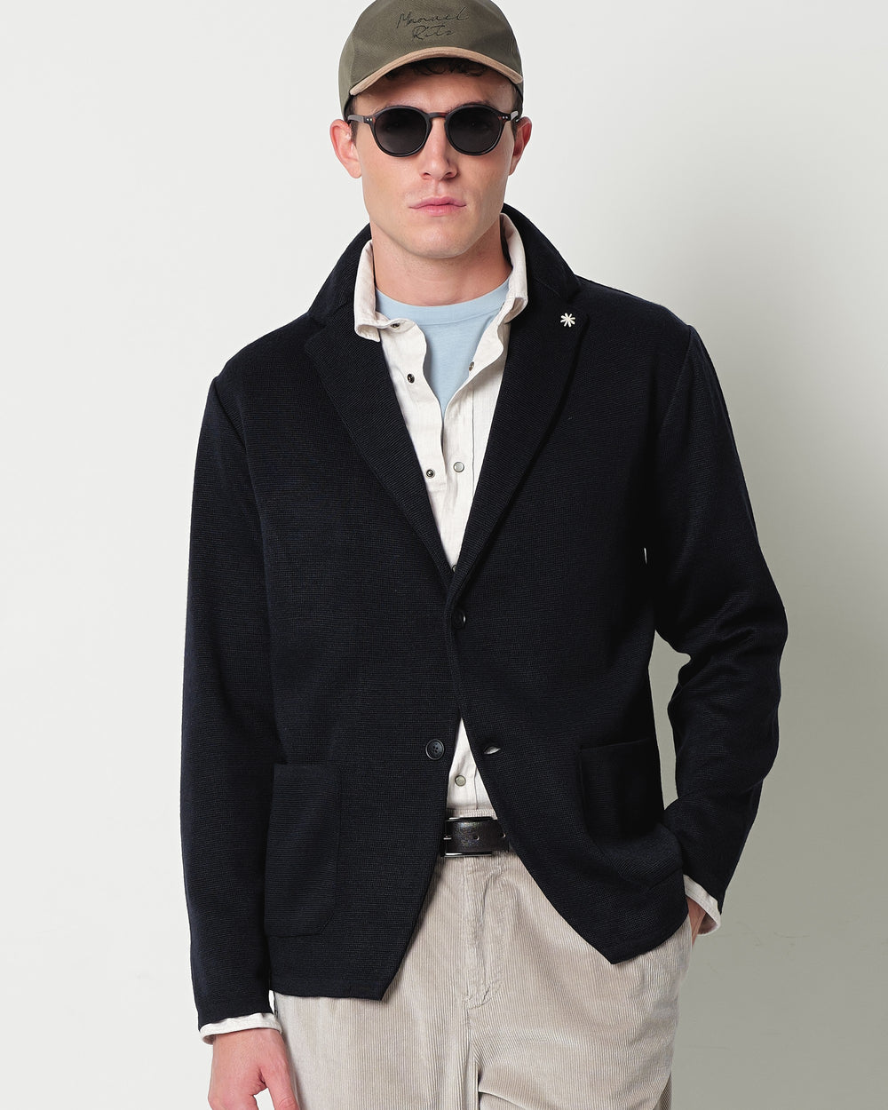 wool blend knitted blazer