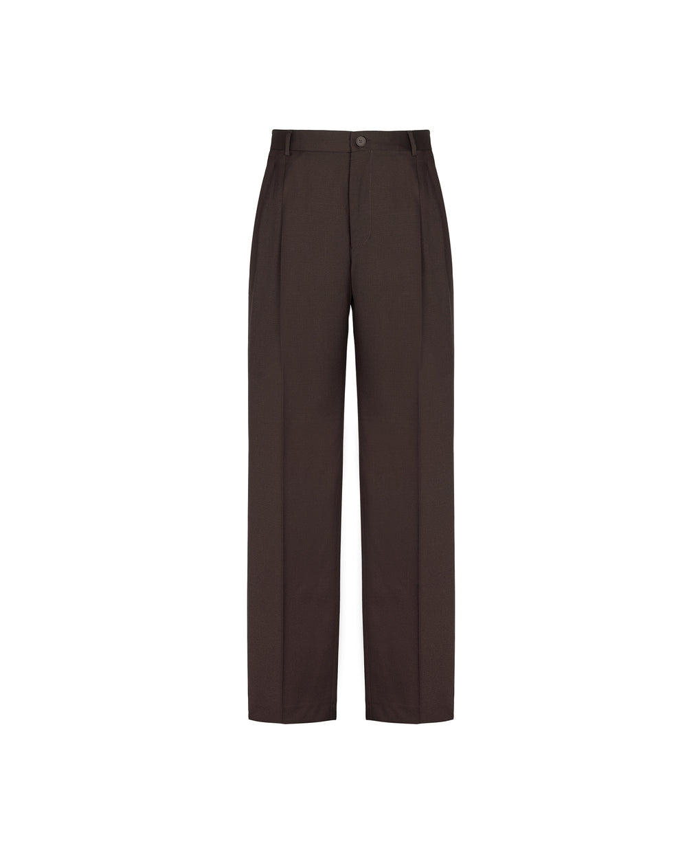 relaxed fit double pleats trousers in wool blend twill