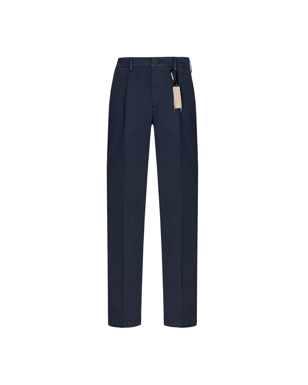stretch cotton twill trousers with pleats