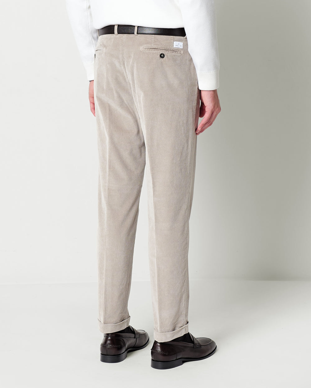 velvet 1000 stripes chino trousers with turn ups