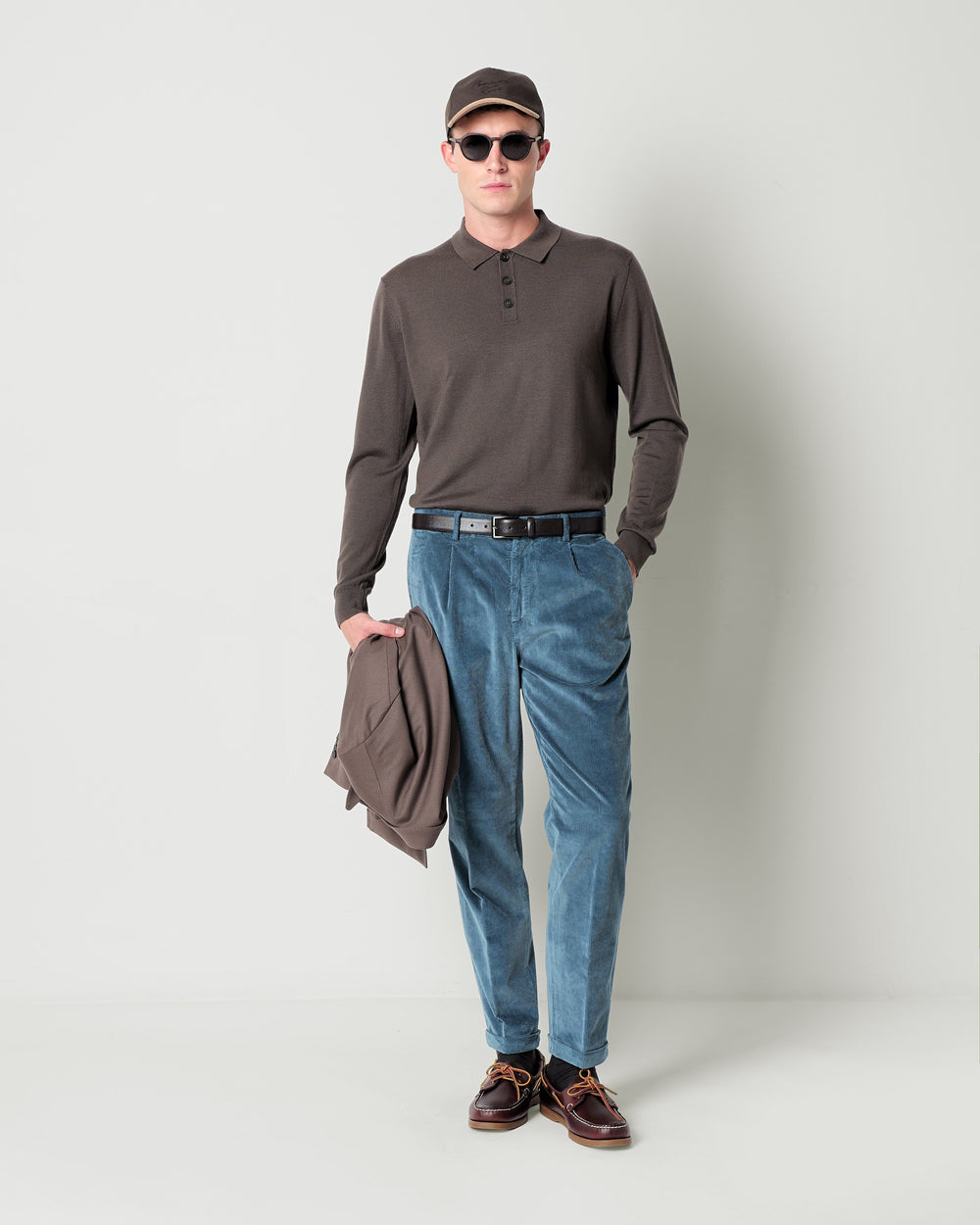 velvet 1000 stripes chino trousers with turn ups