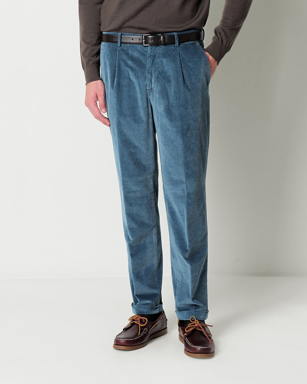 velvet 1000 stripes chino trousers with turn ups
