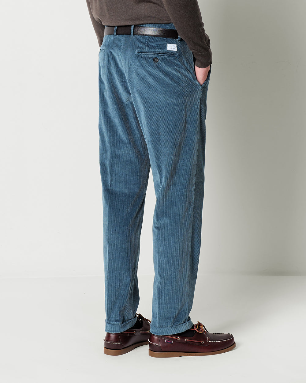 velvet 1000 stripes chino trousers with turn ups