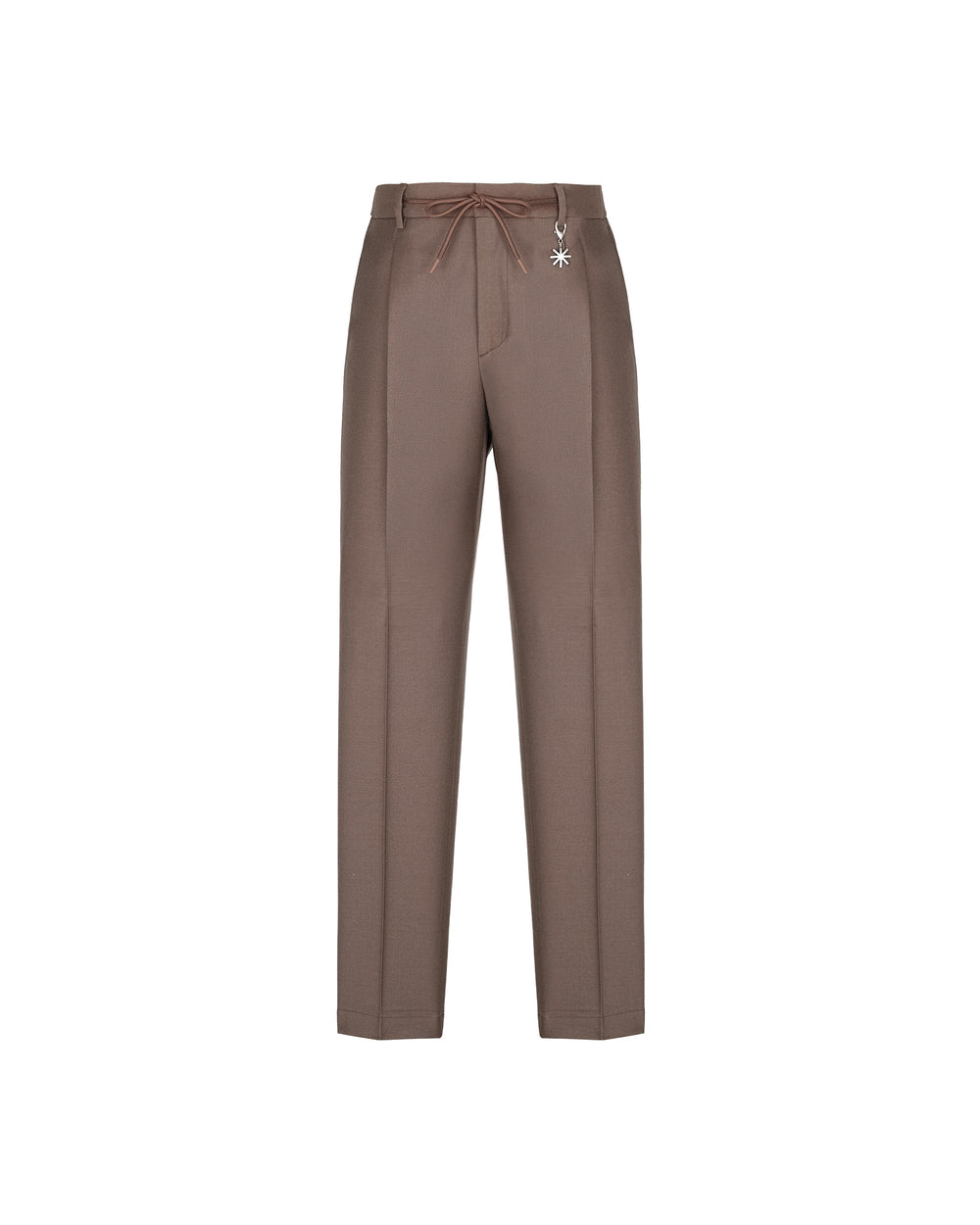 brown stretch wool flannel jogging trousers