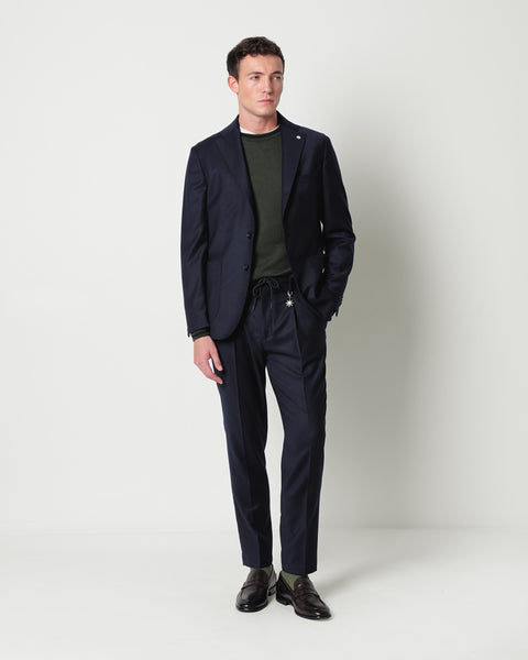 stretch wool flannel jogging trousers