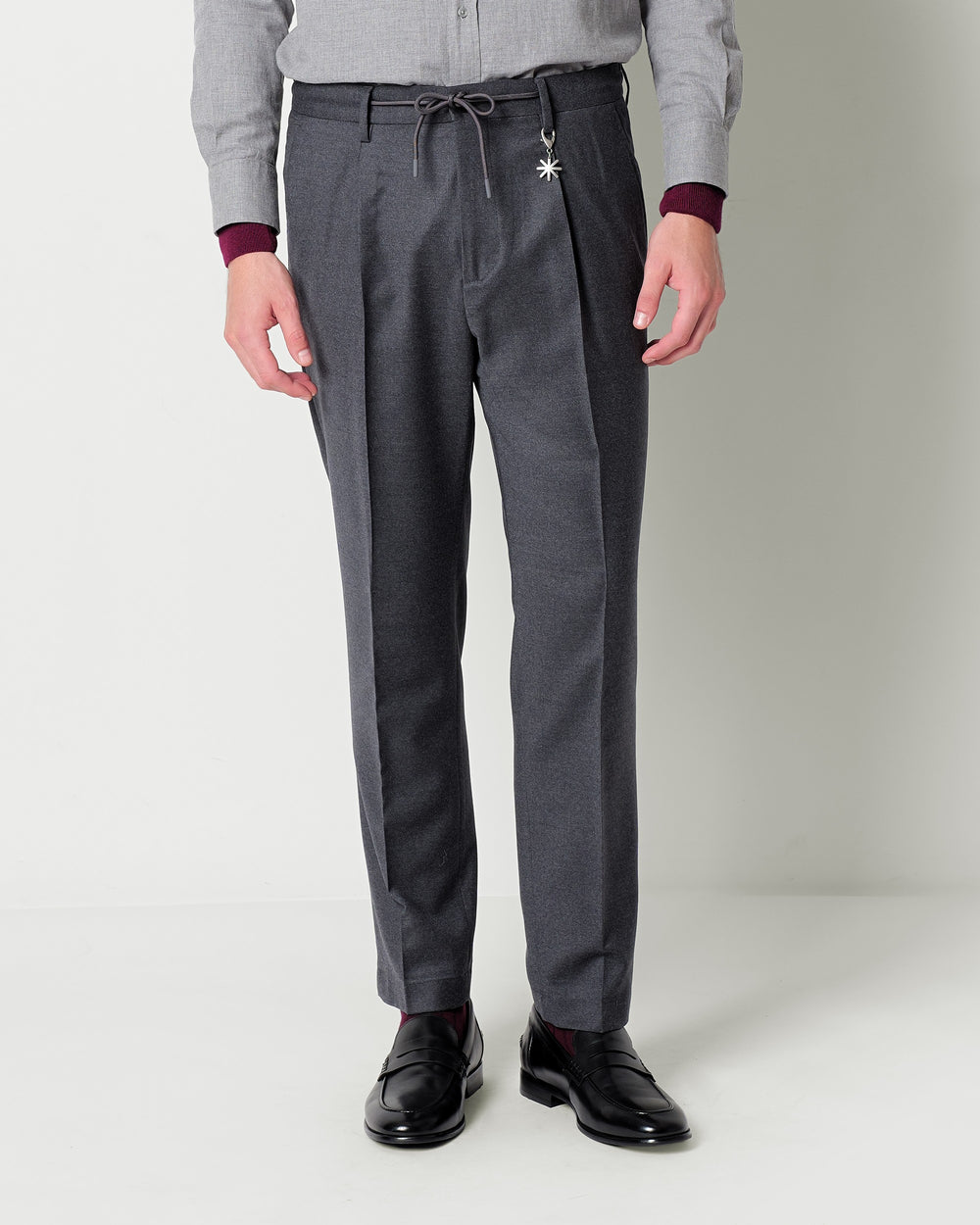 stretch wool flannel jogging trousers
