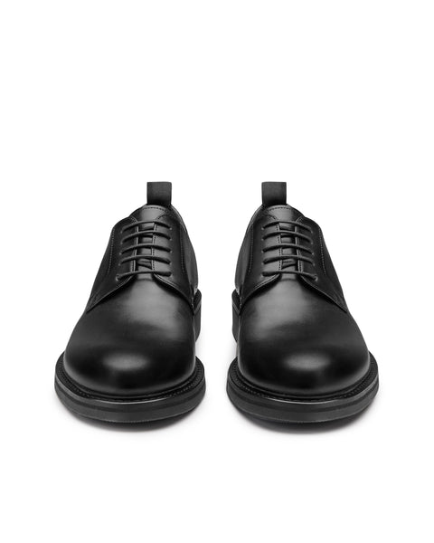 black leather derby