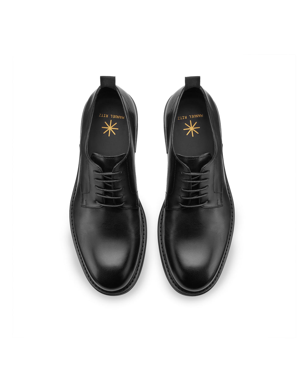 black leather derby